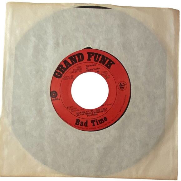 Grand Funk Bad Time/Good & Evil 7" Vinyl 1975 Classic Rock Capital Stereo - Picture 1 of 7